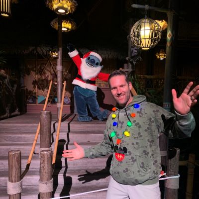 Meeting 'Santa Stitch' at the Disney Merriest Nites event at Disneyland a few years ago.