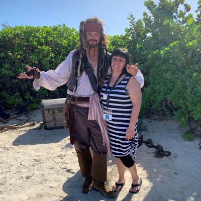 Captain Jack Sparrow at Castaway Cay, Disney Cruise Line's private island.