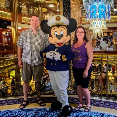 Meeting the captain on our cruise