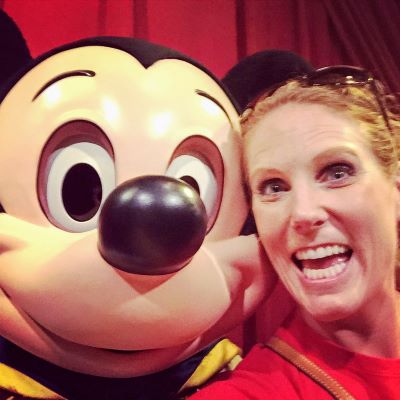 Taking a selfie with Mickey Mouse