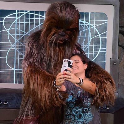 Taking a selfie with Chewbacca at Disney's Hollywood Studios