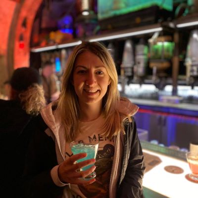 Enjoying a drink at Ogas Cantina at Star Wars Galaxy's Edge