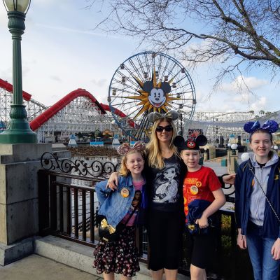 California Adventure Park with my 3 children on our very first visit.