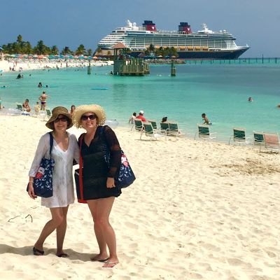 My mom & I on Disney Castaway Cay (with the Disney Fantasy in the background) - while enjoying a mother-daughter vacation and my mom’s first cruise ever!