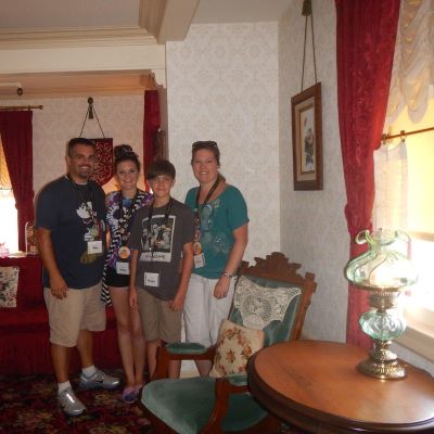 My family visiting Walt’s Apartment at Disneyland in California - during an Adventures by Disney Southern California backstage tour.