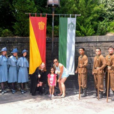 Posing with the Bauxbatons and Durmstrang at the Triwizard Spirit Rally at Universal's Islands of Adventure
