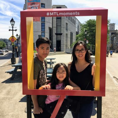 With my kids in Montreal