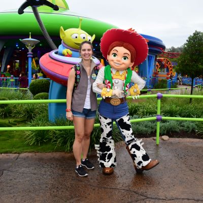 Smiling with Jessie at Toy Story Land at Disney's Hollywood Studios