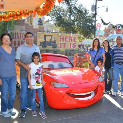 Ka-chow! Lightening McQueen photo opportunity in Carsland at Disney's California Adventure
