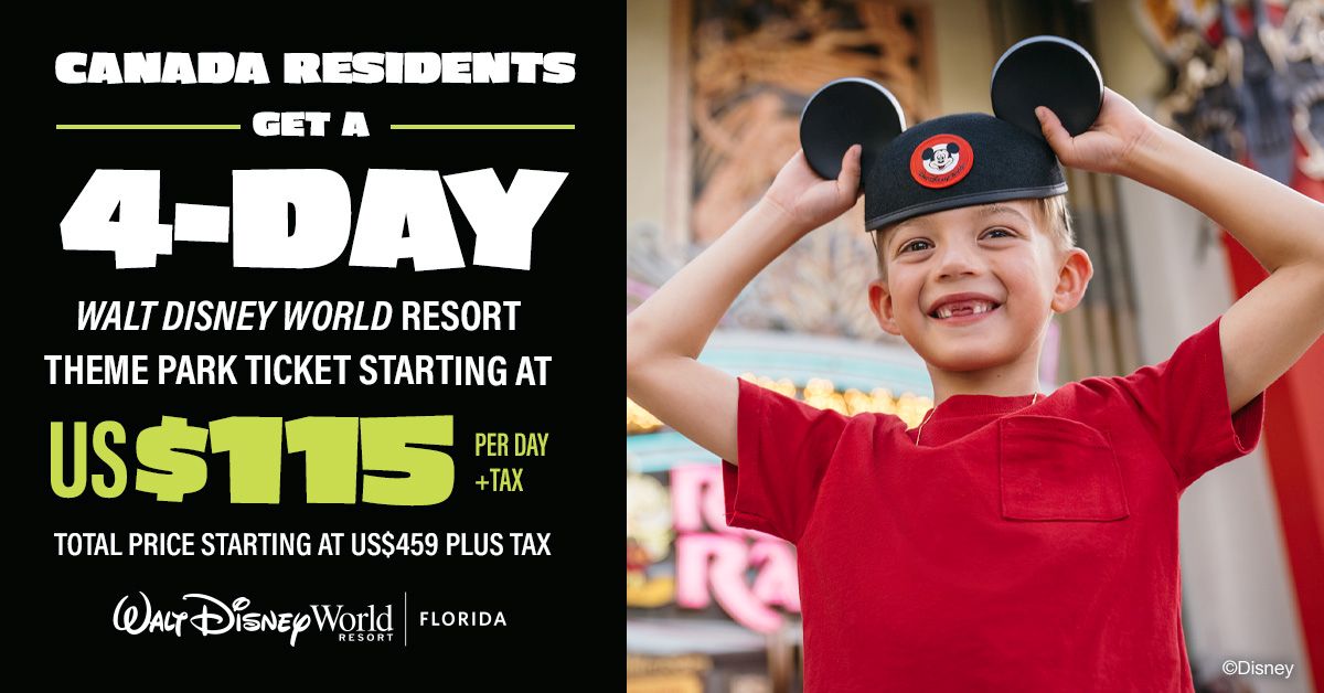 Canada Residents: Get a 4-Day or Longer Theme Park Ticket Starting at US$115 Per Day, Plus Tax